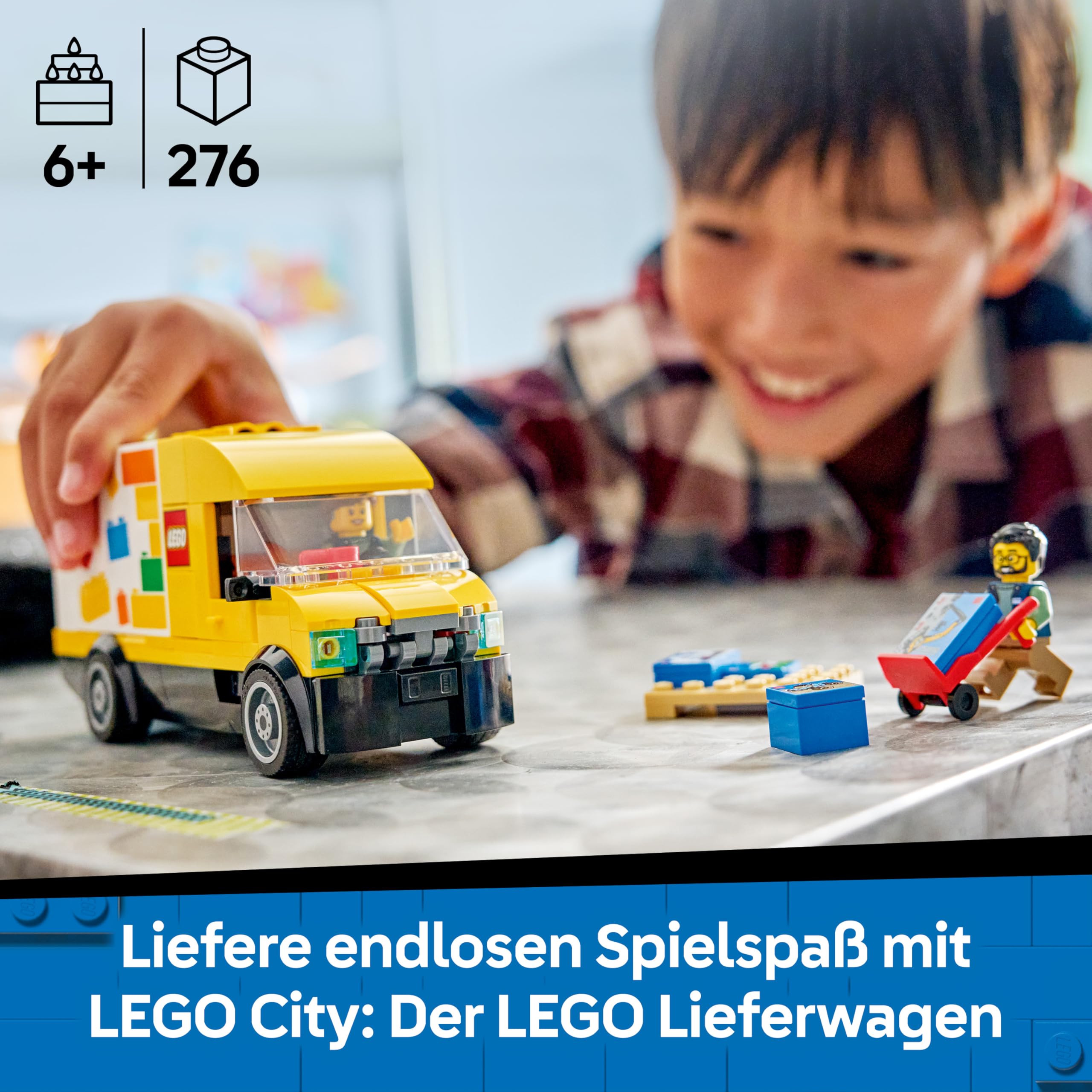 LEGO City: Der LEGO Lieferwagen - Modellbau mit 2 Minifiguren, Transportwagen und Zubehör - Geburtstagsgeschenk für Jungen ab 6 Jahren - 60500 2