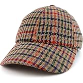 Trendy Apparel Shop Plaid Checker Wool Blend Unstructured Baseball Cap