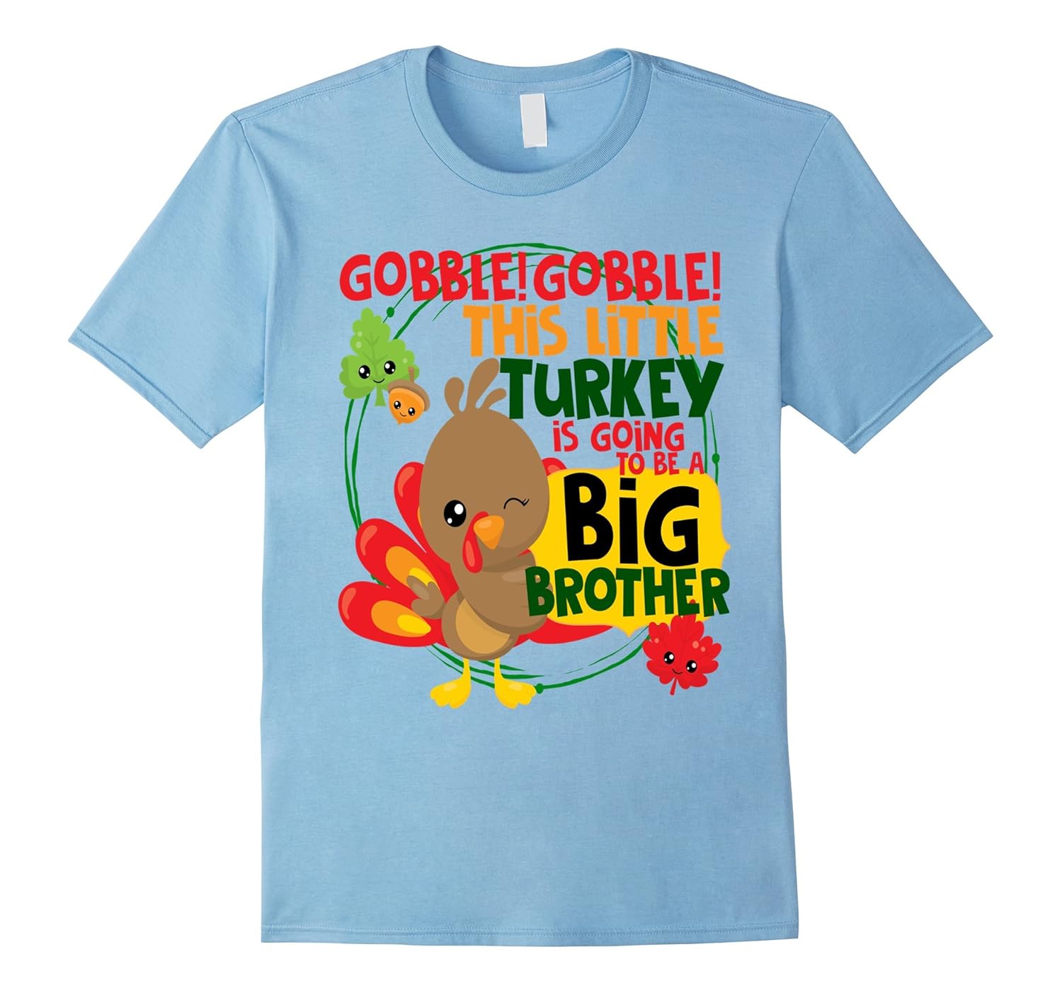 Thanksgiving Turkey Big Brother Shirt Kids Matching Pregnant-Rose