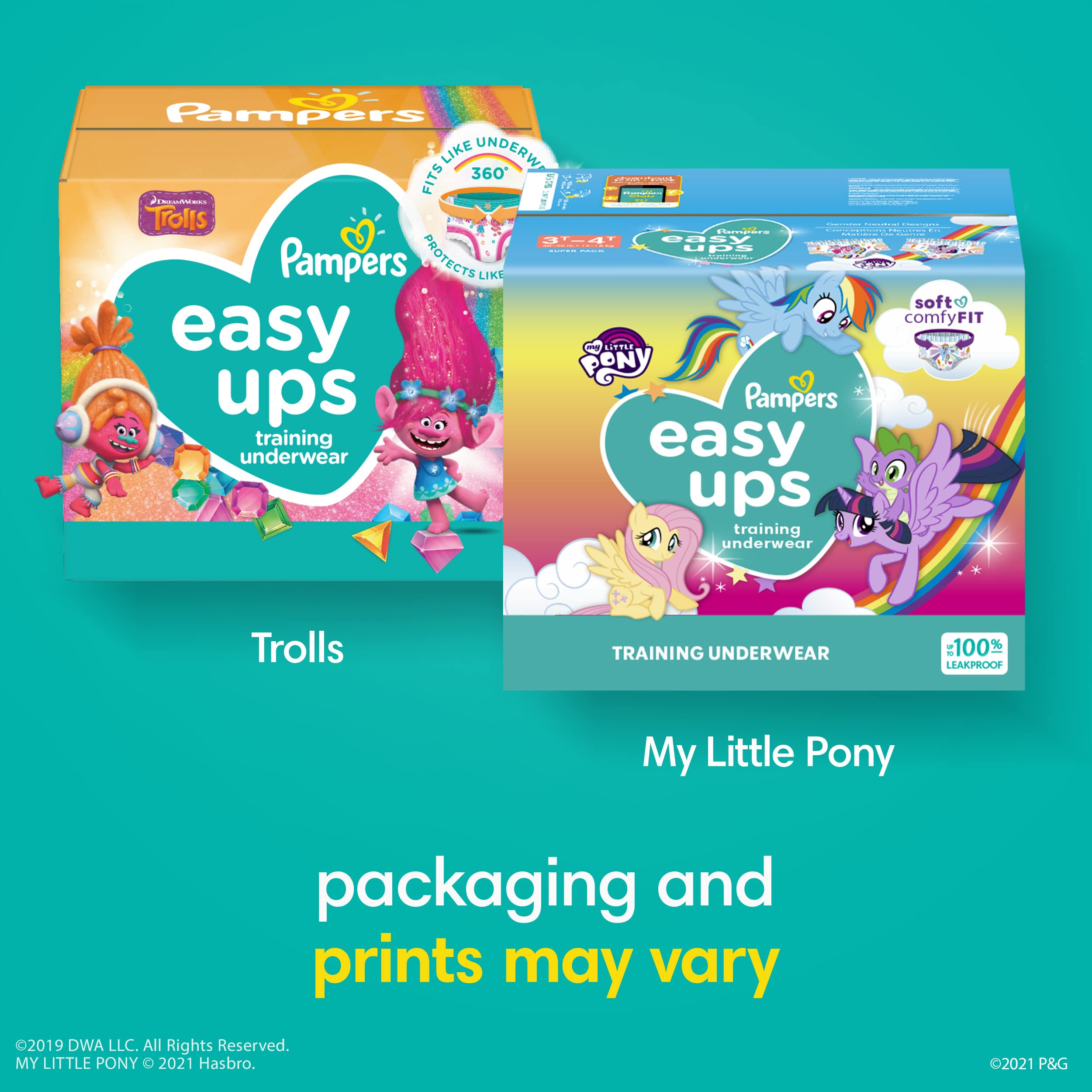 Pampers Easy Ups Girls & Boys Potty Training Pants Size 3T4T, 124