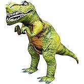 Jet Creations Inflatable T-Rex Dinosaur Toy, 32" Tall/53" Long, Green/Yellow, Pool, Party, Garden Decor, Photo Prop Jurassic Theme Decoration, 1 pc