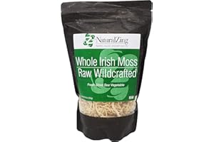 Natural Zing Fresh Whole Irish Moss 16 Ounce Raw Wildcrafted, Vegan, Fresh Dried Sea Vegetable, Gracilaria Sea Moss