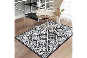 CAREMEE Office Chair Mats for Hardwood Floor, 36"X48" Desk Chair Mat for Hard Floor, Gaming Computer Chair Mat Office Rug for Rolling Chairs, Low Pile Carpet Under Chair Floor Protector, Damask
