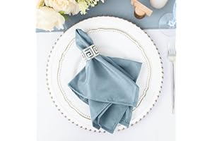 EFAVORMART.COM Efavormart Pack of 25 DUSTY BLUE Premium 17" x 17" Washable Polyester Napkins Great for Wedding Party Restaurant Dinner Parties