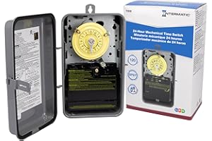 Intermatic T101R 24-Hour Mechanical Timer Switch - 120V SPST, Type 3R Indoor/Outdoor Metal Enclosure, Heavy Duty, Manual Override, 40 Amp - Ideal for Lights, Pumps, Fans, and HVAC Systems
