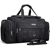 WITZMAN Duffle Bag for Men Large Overnight Carry On Weekender Bag with Shoe Compartment Sports Gym Duffle Bags for Traveling(B719 Black)