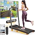 Trisomy Upgrade 3.5 HP Walking Pad Treadmill with Incline & Handle Bar, Small Treadmill, Portable Walking Pad 330+ LB Capacity for Home Office, Under Desk Walking Running Pad with Remote, Smart App