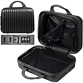 JZRTravel 14 Inch Makeup Train Case with Lock Hard Shell Cosmetic Travel Case w Elastic Strap, ABS Portable Toiletry Bag for Toiletries Make up Storage Case Gift for Women Adult
