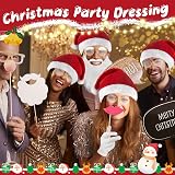 Oerphh Santa Claus Costume Accessory Set Hat Beard Eyebrows Glasses Gloves view 6