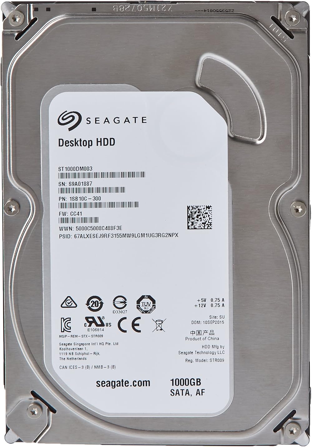 Seagate Barracuda ST1000DM003 1TB Internal Hard Drive 3.5 SATA 6Gb/s 7200RPM