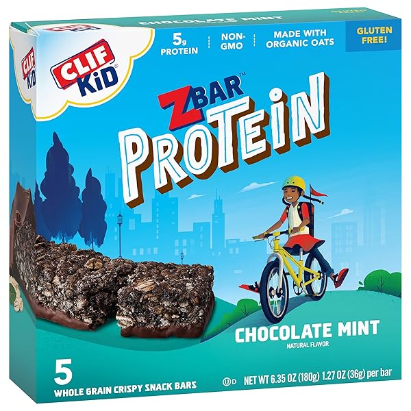 ZBAR PROTEIN – CHOCOLATE MINT – CRISPY SNACK BARS – MADE WITH ORGANIC OATS – NON-GMO – 5G PROTEIN – GLUTEN FREE PROTEIN BARS (5 PACK)