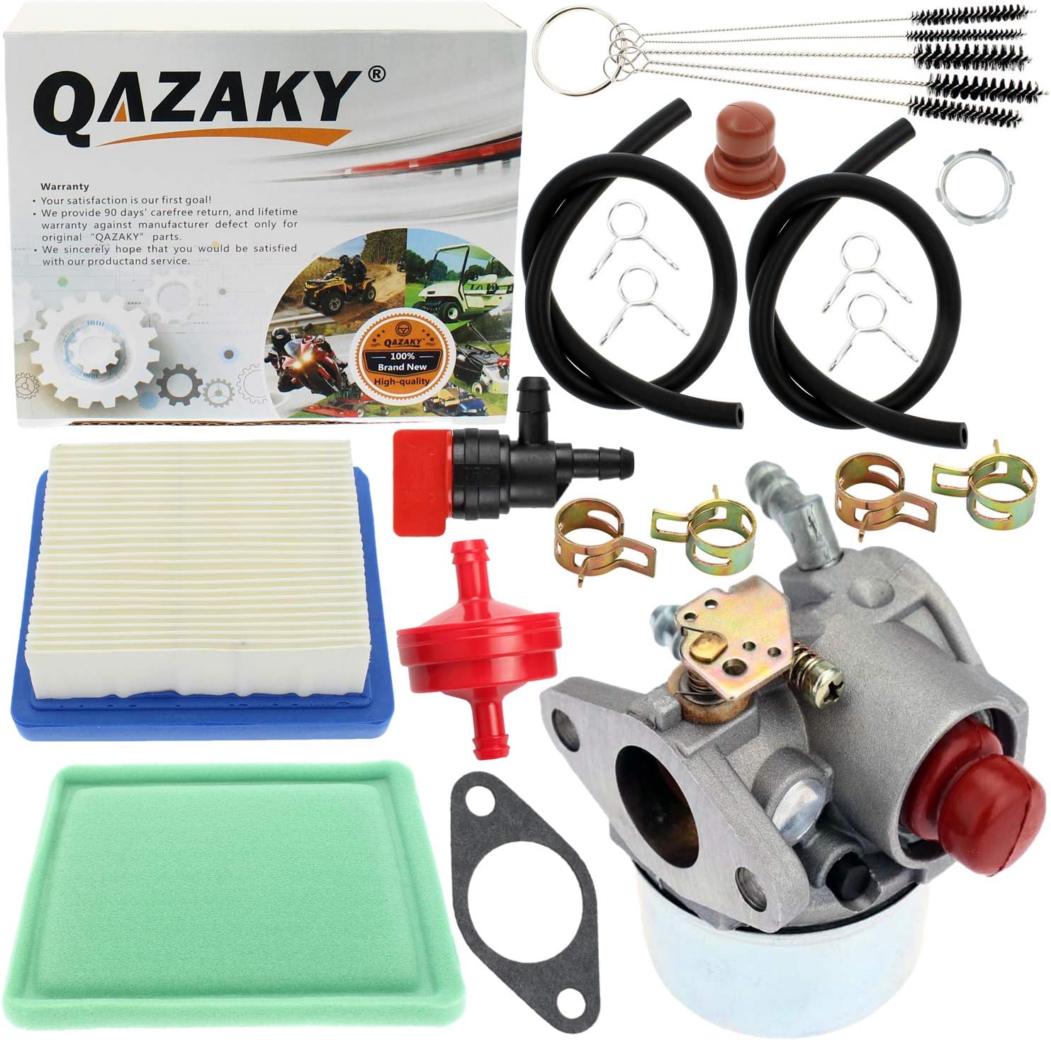 QAZAKY Carburetor Compatible with Tecumseh 640004 640014 640017 640017A 640017B 640025 640025A 640025B 640025C 640117 640104 640135A OH195EA OH195XA OHH45 OHH50 OHH55 OHH60 OHH65 OH195