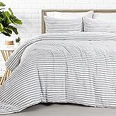 HOMBYS Oversized King Boho Comforter Set 128x120, Black White Tufted Jacquard Geometry Bedding Comforter for King Bed, Shabby Chic Bed Sets with 2 Matching Pillow Cases