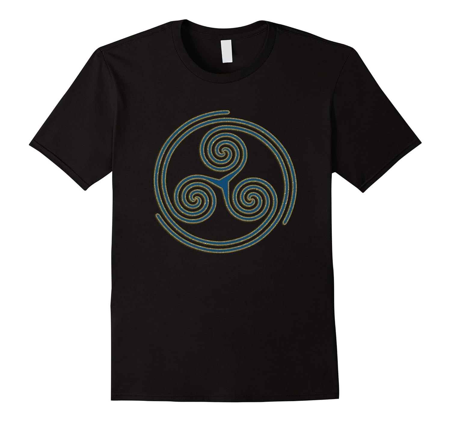 CELTIC TRISKELION Triple Spiral in Blue Gold T-Shirt-TD – Teedep