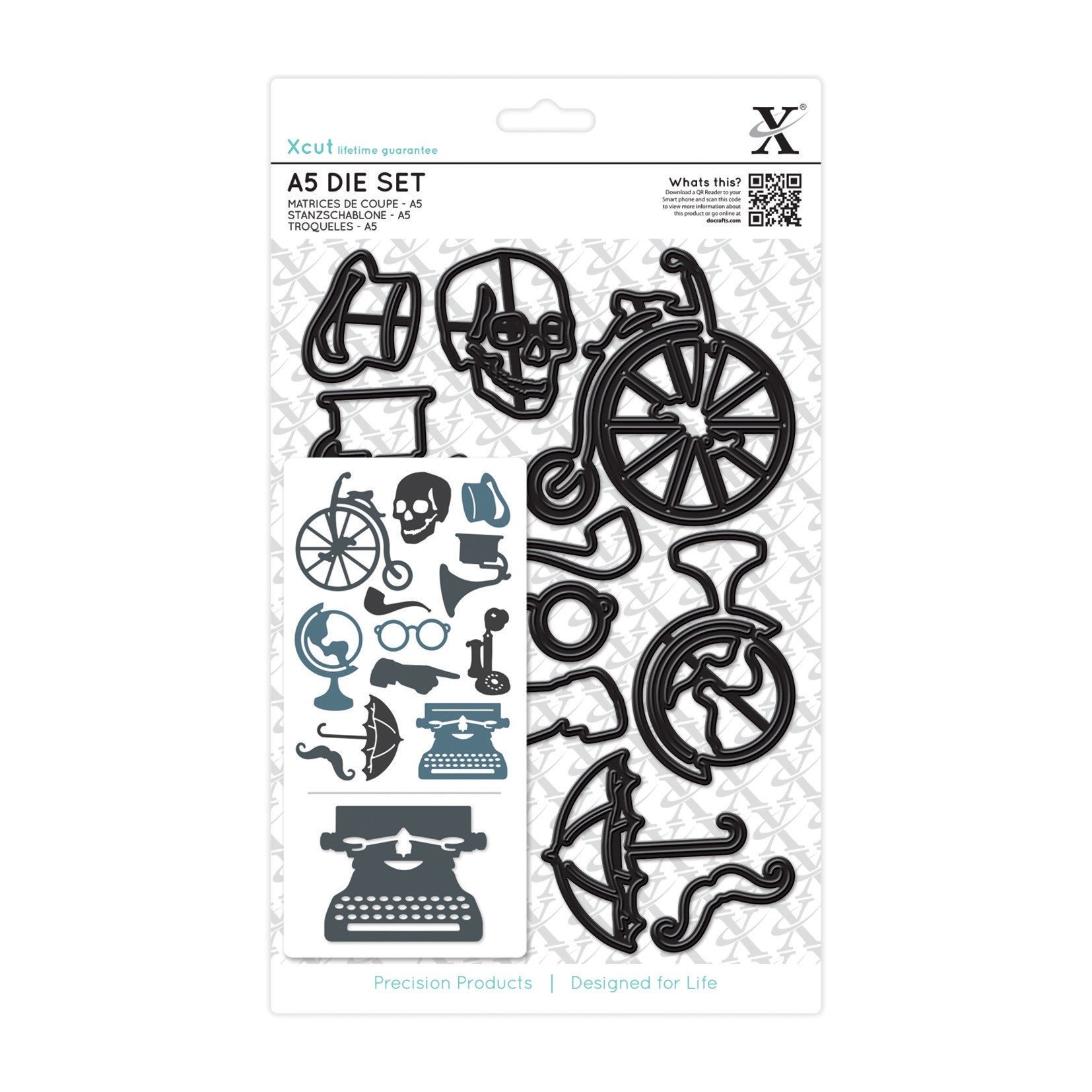 XCUT 12-Piece A5 Die Set, Vintage Icons