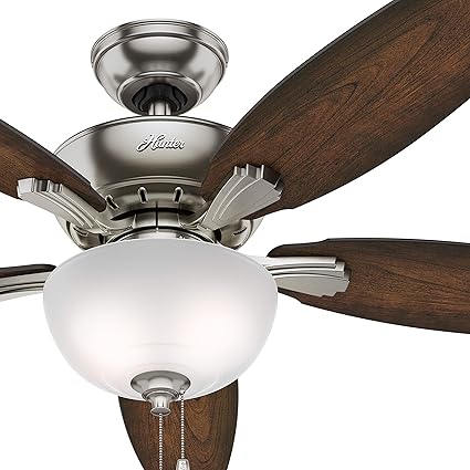 Hunter Fan 52 Inch Casual Brushed Nickel Indoor Ceiling Fan With
