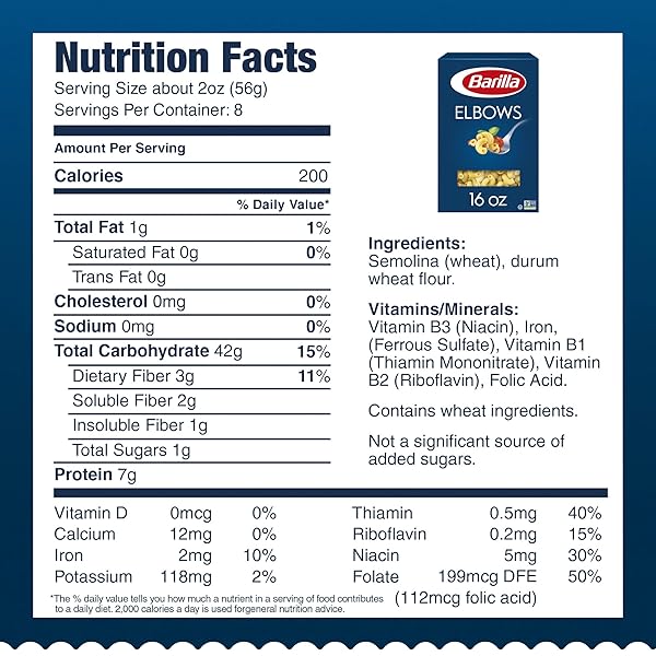 BARILLA PASTA, ELBOWS, 16 OUNCE