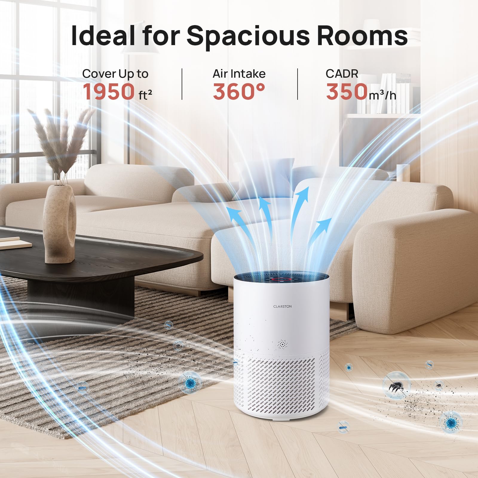 Air Purifiers for Home Lagre Room Up to 1950 Sq Ft Coverage with Air Quality Sensors, Auto Mode, Removing Odor, Dust, Smoke, Pet Dander