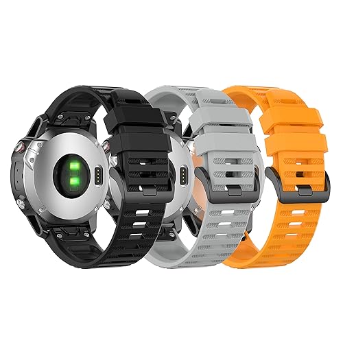 Compatible with Garmin Approach S62/S60,Fenix 5/Fenix 6,Forerunner  935/Forerunner 945 Bands Watch Strap Soft Rubber Strap Quick Fit Wristband, 