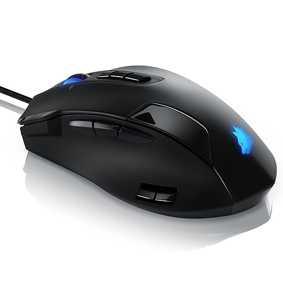Titanwolf - Gaming Laser Mouse 'Admiral' 16400 dpi | 12 programmierbare Tasten | 16400 dpi Abtastrate | Polling-Rate bis 1000