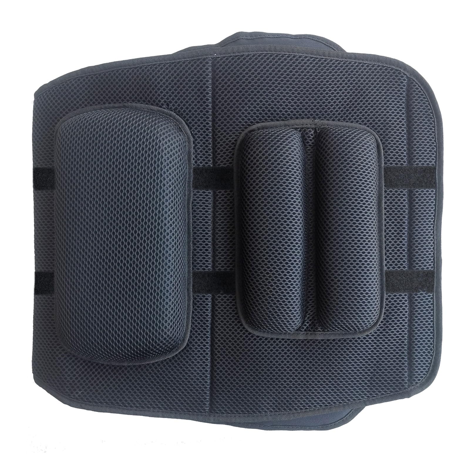FOMI Gel Seat Cushion and Adjustable Back Support | Lumbar Pillow Flexible Placement for Upper Lower Thoracic, Coccyx, Pressure Sore Pain Relief | for Car, Office Chair, Gaming, Stadium | Posture Aid