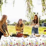 LKITMIUT 4 Pack Floral Tablecloth 86 x 51 Inch Watercolor Wild Flower Plastic view 5