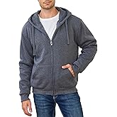 Hoodies for Men Full Zip Up Fleece Warm Thick Jackets Heavyweight Sherpa Lined Coat