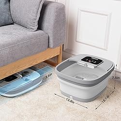HOSPAN Collapsible Foot Spa with Heat, Bubble, Red