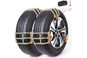 RUITO Snow Chains for SUV Car Pickup Trucks RV, Universal Adjustable Emergency Portable Snow Tire Chains, Applicable Tire Width 215-315mm (8.4-12.4 inch) (6 Packs)