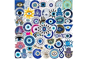 YOKSAS Evil Eyes Stickers,50Pcs Vinyl Aesthetics Blue Eyes Stickers for Tumblers Laptop Water Bottles Scrapbooking