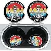 Funny Skull with Coffee Cup Holders Car Coasters Set for Women/Men,Absorbent Cup Car Holders, 2 Pack Universal Neoprene Coasters with A Finger Notch