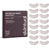 Skintual Peptide Eye Reset, Cooling Under-Eye Patches for Women - 8 Pairs | Hydrogel Under-Eye Mask With Caffeine &amp; Peptides - Eye Patches for Puffy Eyes &amp; Dark Circles, Helps Depuff, Hydrate &amp; Refresh