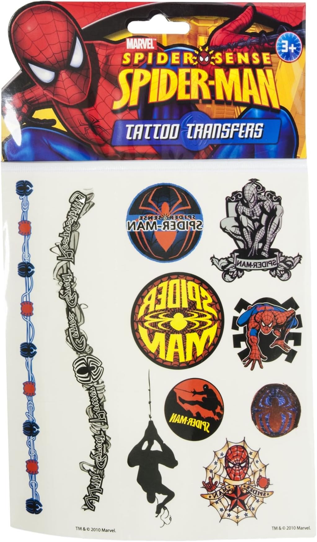 Officially Licensed | SPIDER-MAN SPIDER SENSE | Tattoos | SPIDERMAN | Large Sheet Party Bag Temporary Tattoo's