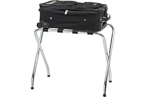 IRIS USA Steel Folding Foldable Luggage Rack Suitcase Stand Shelf, Space Saving for Guest Room, Bedroom, Hotel, Holds up to 4
