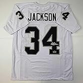 Facsimile Autographed Bo Jackson Oakland Las Vegas White Reprint Laser Auto Football Jersey Size Men's XL