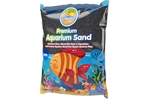 CLASSIC SAND & PLAY Natural Aquarium Sand for Freshwater and Saltwater Tanks, 20 lb. Bag, Improves Filter Life and Filtration Process, Pre-Washed Fine Sand, Black