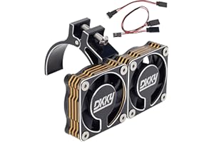 DKKY DKKY RACING DKKY RC Motor Cooling Fan Heatsink 47-51mm Adjustable 15000 RPM for 1/5 1/8 ARRMA Infraction, Felony, Limitless and Axial 1717 4985 Motor, Black