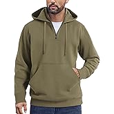 COOFANDY Mens Knitted Hoodie Sweater Long Sleeve Turtleneck Quarter Zip Pullover Sweaters with Pocket