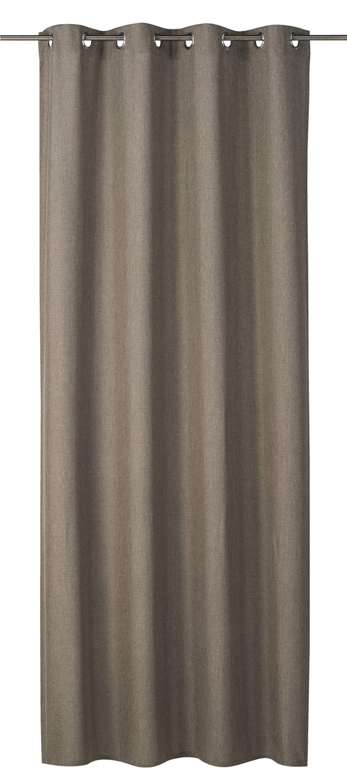 Elbersdrucke Lino 06 186517 Opaque Eyelet Curtain for Living Room Bedroom Hallway Plain Curtain Eyelets Linen Surface Structure 255 x 140 cm — image 1
