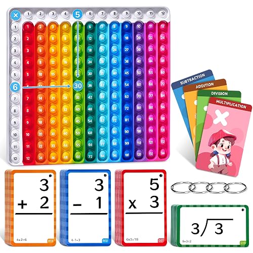 JoyCat Math Flash Cards + Pop Fidget Chart,Math Games for Kids Ages 4-8 ...