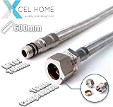 Xcel Home M10 x 15mm Compression 600mm Flexi Tap Connectors Pair for Mixer Taps view 2
