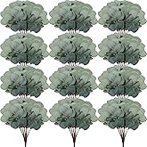 Taiyin 70 Pieces Artificial Eucalyptus Leaves for Wedding Eucalyptus Leaves Stems Decor Greenery Faux Green Stems for Wedding Centerpiece Floral Home Decor, 11 Inches