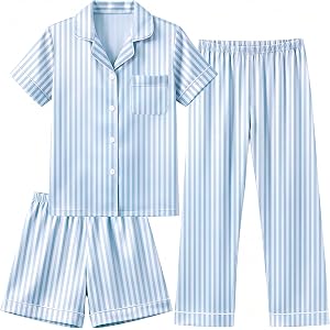 Yoofoss Girls pajamas loose fit Short Sleeve Long Pants Toddler Girls Clothes