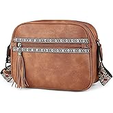 FADEON Crossbody Bags for Women Designer Vegan Leather Crossbody Purse Multi-pocket Medium Shoulder Bag with Card Slots