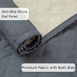 XINEAGE Quilted 2 Seater Sofa Cover Dark Grey with Pockets view 5