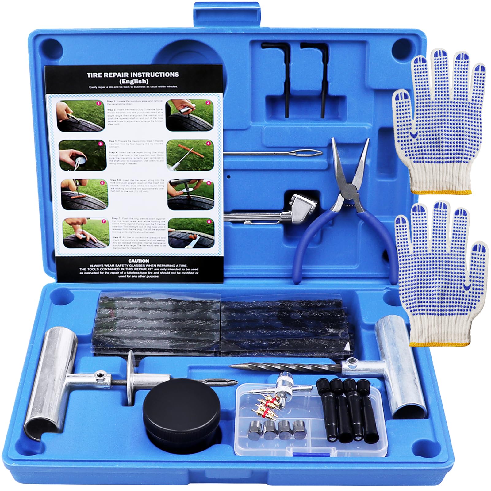 MAIKEHIGH Heavy Duty Tyre Puncture Repair Kit - 70 Pcs Tyre Plug Set for Auto, Car, ATV, SUV, Truck, Tractor