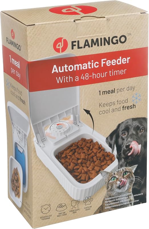 DISTRIBUTORE Automatico di Cibo con Timer Dozer Bianco