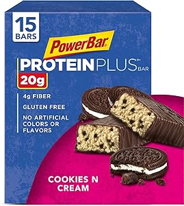 PowerBar Protein Plus Bar, Cookies & Cream, 2.15 Ounce (Pack of 15)
