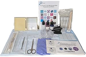 RS' SCIENCE Microscope Slide Accessory Kit - Standard Set, Including Methylene Blue & Eosin Y Stains