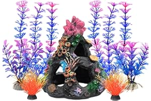 Vtapliea Aquarium Coral Rock Mountain Cave Set Fish Tank Decoration Coral Ornament Aquarium Plant Fish House for Betta Rest Hide
